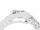 White gold Bezel Set Princess Cut Diamond Split Shank Ring_4