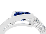 White gold Bezel Set Princess Cut Diamond Split Shank Ring_4