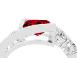 White gold Bezel Set Princess Cut Diamond Split Shank Ring_4
