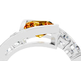White gold Bezel Set Princess Cut Diamond Split Shank Ring_4