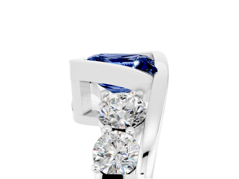 White gold Bezel Set Princess Cut Diamond Split Shank Ring_5
