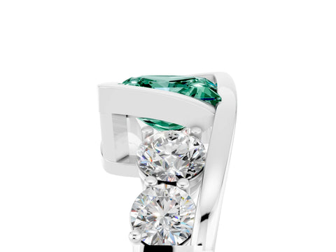 White gold Bezel Set Princess Cut Diamond Split Shank Ring_5