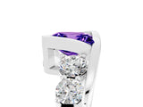 White gold Bezel Set Princess Cut Diamond Split Shank Ring_5