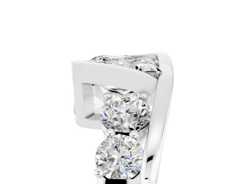White gold Bezel Set Princess Cut Diamond Split Shank Ring_5