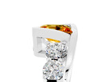 White gold Bezel Set Princess Cut Diamond Split Shank Ring_5