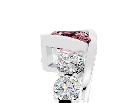 White gold Bezel Set Princess Cut Diamond Split Shank Ring_5