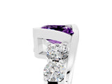 White gold Bezel Set Princess Cut Diamond Split Shank Ring_5
