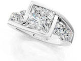 White gold Bezel Set Princess Diamond Split Shank Ring_4