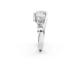 White gold Bezel Set Princess Diamond Split Shank Ring_5