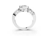 White gold Bezel Set Princess Diamond Split Shank Ring_6