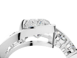 White gold Bezel Set Princess Diamond Split Shank Ring_7