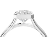 White gold Bezel Set Radiant Cut Solitaire Ring with Tapered Band 4