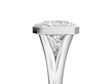 White gold Bezel Set Radiant Cut Solitaire Ring with Tapered Band 5