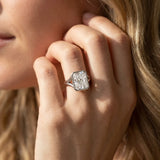 White gold Bezel Set Radiant Cut Solitaire Ring with Tapered Band_14