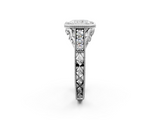 White gold Bezel Set Radiant Diamond Milgrain Pave Engagement Ring_45