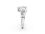 White gold Bezel Set Radiant Diamond Split Shank Ring_13