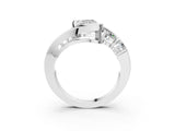 White gold Bezel Set Radiant Diamond Split Shank Ring_14