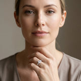 White gold Bezel Set Radiant Diamond Split Shank Ring_4