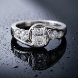 White gold Bezel Set Radiant Diamond Split Shank Ring_6