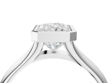 White gold Bezel Set Radiant Solitaire Diamond Ring with Smooth Band 5