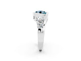 White gold Bezel Set Round Cut Diamond Split Shank Ring_13