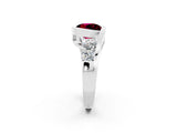 White gold Bezel Set Round Cut Diamond Split Shank Ring_13