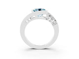 White gold Bezel Set Round Cut Diamond Split Shank Ring_14