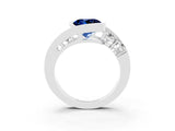White gold Bezel Set Round Cut Diamond Split Shank Ring_15