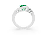White gold Bezel Set Round Cut Diamond Split Shank Ring_15