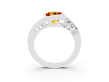 White gold Bezel Set Round Cut Diamond Split Shank Ring_15