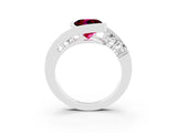 White gold Bezel Set Round Cut Diamond Split Shank Ring_21