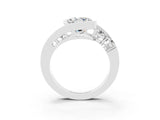 White gold Bezel Set Round Cut Diamond Split Shank Ring_21
