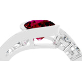 White gold Bezel Set Round Cut Diamond Split Shank Ring_22
