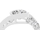 White gold Bezel Set Round Cut Diamond Split Shank Ring_24