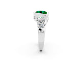 White gold Bezel Set Round Cut Diamond Split Shank Ring_26