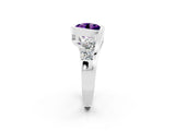 White gold Bezel Set Round Cut Diamond Split Shank Ring_26