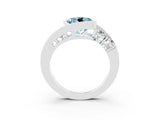 White gold Bezel Set Round Cut Diamond Split Shank Ring_26