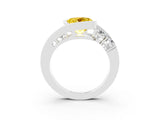 White gold Bezel Set Round Cut Diamond Split Shank Ring_27