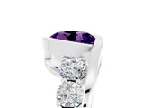 White gold Bezel Set Round Cut Diamond Split Shank Ring_29