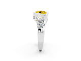 White gold Bezel Set Round Cut Diamond Split Shank Ring_2