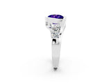 White gold Bezel Set Round Cut Diamond Split Shank Ring_2