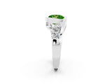 White gold Bezel Set Round Cut Diamond Split Shank Ring_2