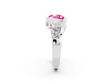 White gold Bezel Set Round Cut Diamond Split Shank Ring_2