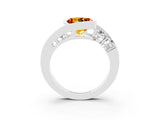 White gold Bezel Set Round Cut Diamond Split Shank Ring_3