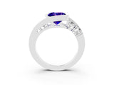 White gold Bezel Set Round Cut Diamond Split Shank Ring_3