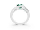 White gold Bezel Set Round Cut Diamond Split Shank Ring_3