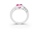 White gold Bezel Set Round Cut Diamond Split Shank Ring_3