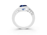 White gold Bezel Set Round Cut Diamond Split Shank Ring_3
