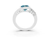White gold Bezel Set Round Cut Diamond Split Shank Ring_3