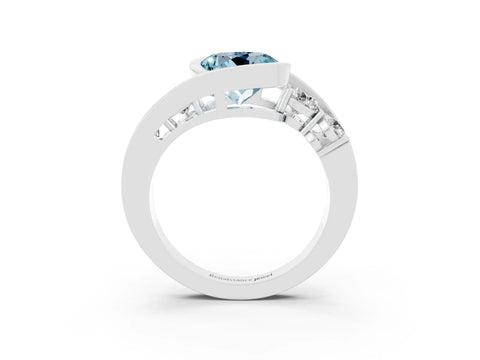 White gold Bezel Set Round Cut Diamond Split Shank Ring_3